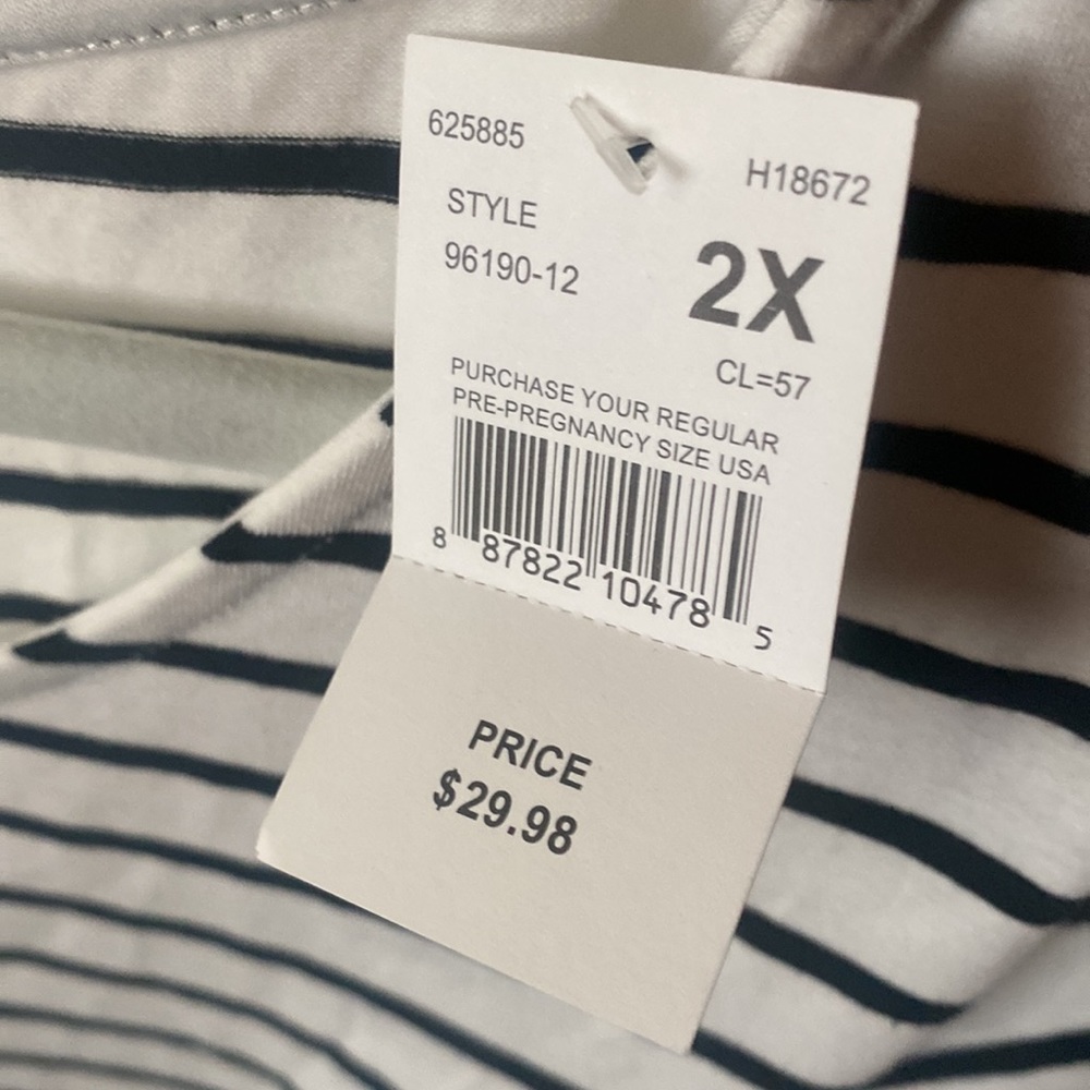 Motherhood Maternity Striped Top 2X - Picture 5 of 5